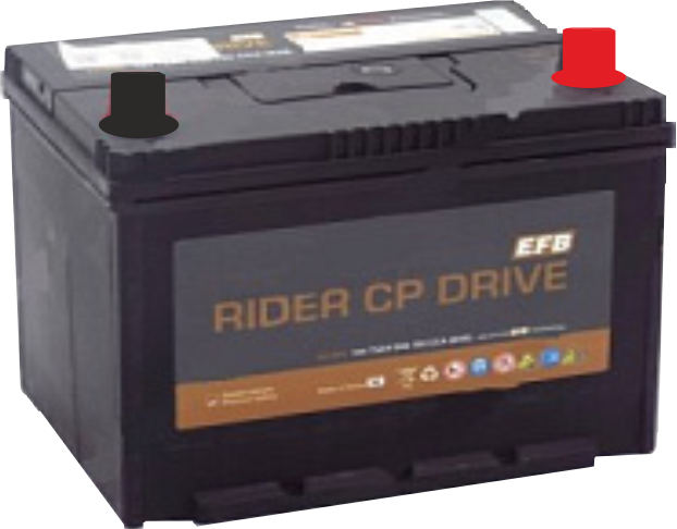 Аккумулятор RIDER EFB Азия ECS95 75 Ah о.п. старт.ток 750 А корпус D26 ECS95D26L