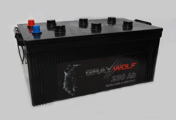 Батарея аккумуляторная GRAYWOLF 230А/ч 1350А обратная полярн. стандартные (Европа) клеммы