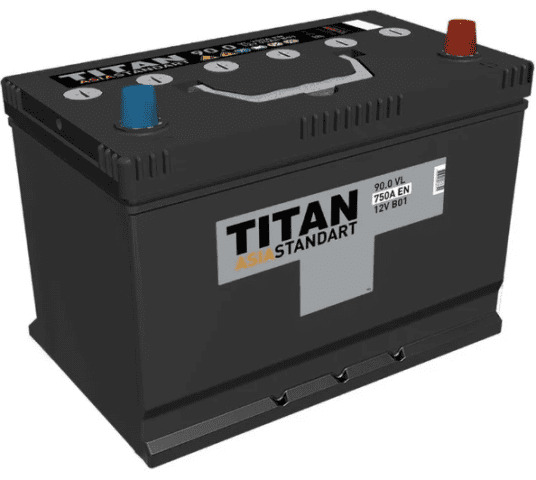 Батарея аккумуляторная TITAN 4607008887341 90А/ч 750А обратная полярн. выносные (Азия) клеммы