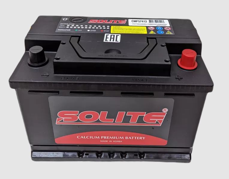 Батарея аккумуляторная Solite 57412 74А/ч 690А обратная полярн. стандартные (Европа) клеммы