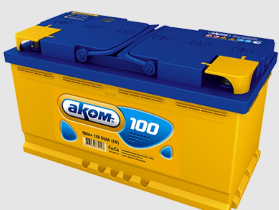 Батарея аккумуляторная АКОМ 6CT1001LA АКОМ 100А/ч 920А 12V Прямая полярн. стандартные клеммы