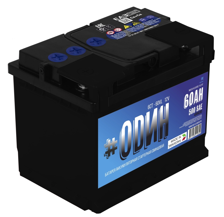 АККУМУЛЯТОР ODИН 60АЧ 500А ПП (242*175*190)