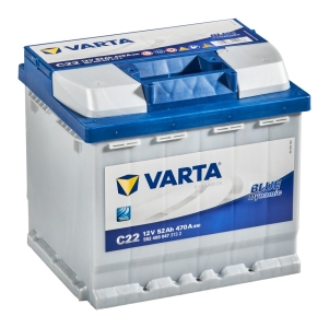 Аккумулятор легковой Varta Blue Dynamic C22 52 а/ч 470А Обратная полярность